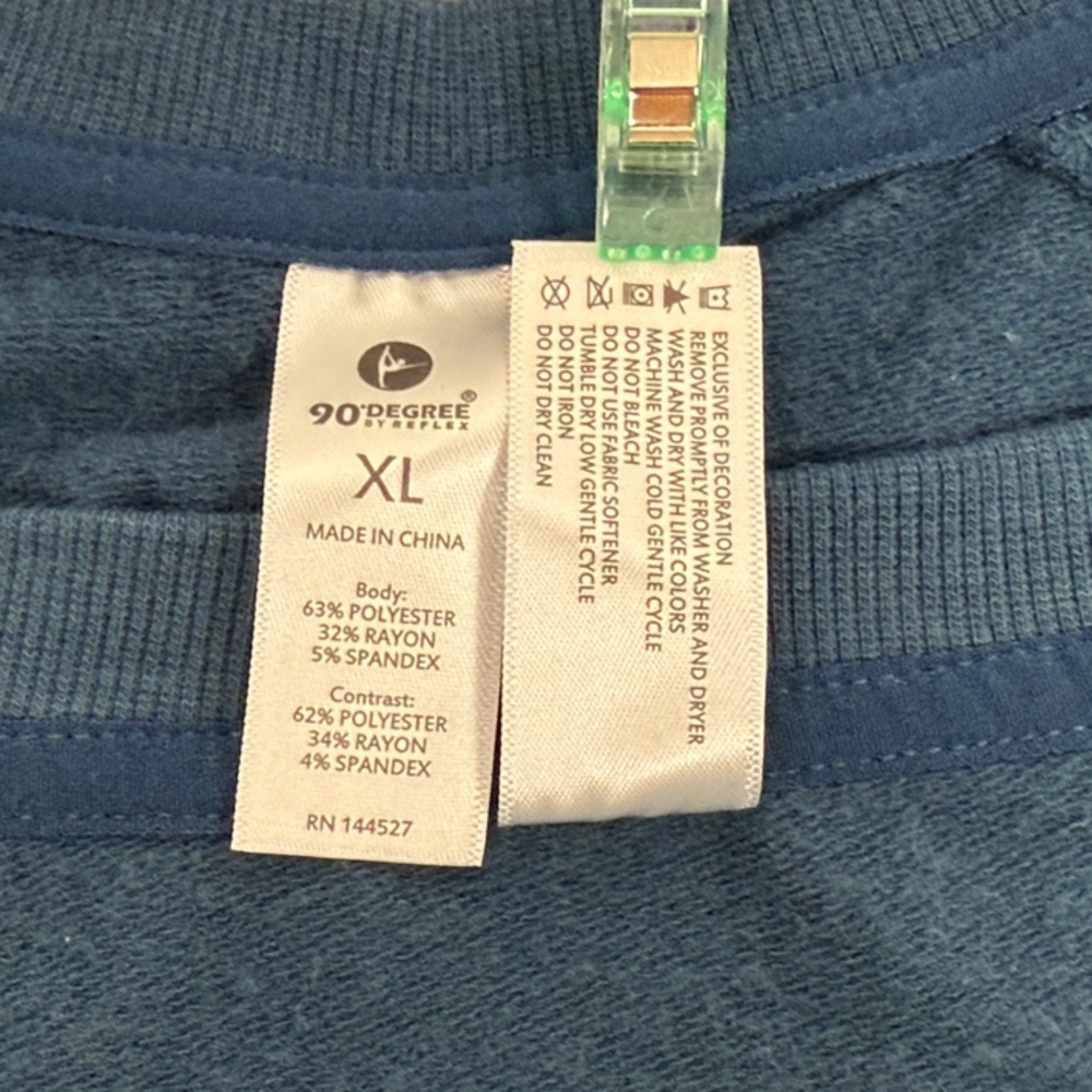 2-Pack: 90 Degree By Reflex Blue Long Sleeve Wicking Sweatshirts - Picture 2 of 6